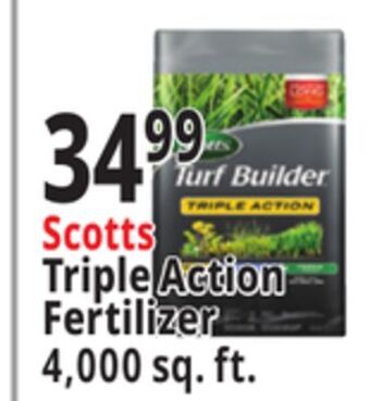 Ocean State Job Lot Scotts turf builder triple action weed control & lawn food, 4,000 sq ft offer