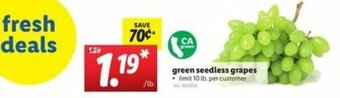 Lidl Green Seedless Grapes offer