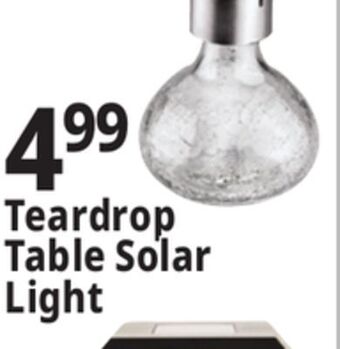 Ocean State Job Lot Outdoor living accents solar glass teardrop led table top light offer