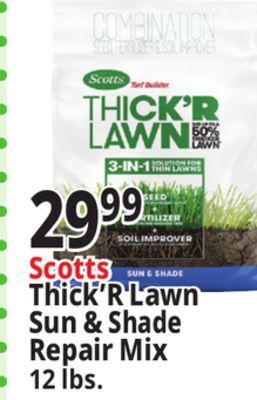 Ocean State Job Lot Scotts thick'r lawn turf builder, 12 lbs offer