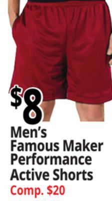 Ocean State Job Lot Men's famous maker performance active shorts offer