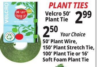 Ocean State Job Lot Velcro brand one-wrap cut-to-length tape garden ties, 50' offer