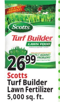 Ocean State Job Lot Scotts turf builder lawn food, 5,000 sq ft offer