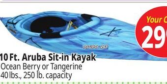 Ocean State Job Lot Kl outdoor aruba 10' sit-in kayak, ocean berry offer