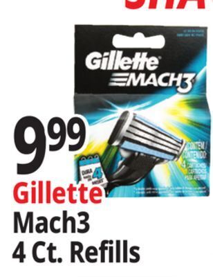 Ocean State Job Lot Gillette mach3 razor blade refills, 4 count offer