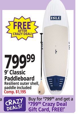 Ocean State Job Lot 9' classic paddleboard offer