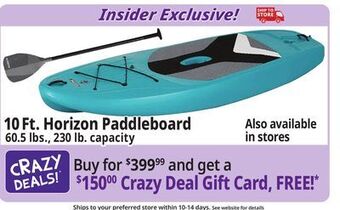 Ocean State Job Lot Lifetime horizon 10' stand up paddleboard offer