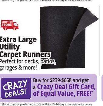 Ocean State Job Lot Utility carpet offer