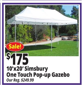 Ocean State Job Lot Simsbury 10' x 20' one-touch pop-up gazebo offer