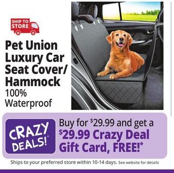 Ocean State Job Lot Pet union car seat cover/hammock for dogs, black offer