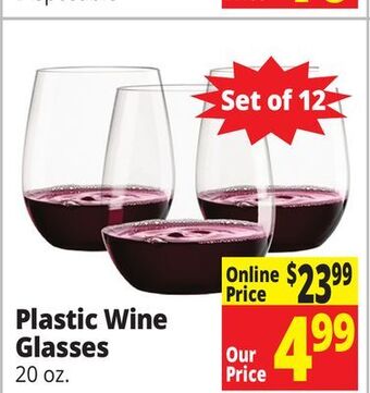 Ocean State Job Lot Plastic wine glasses offer
