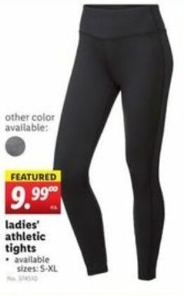 Lidl Ladies Athletic Tights offer