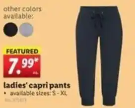 Lidl Ladies' Capri Pants offer