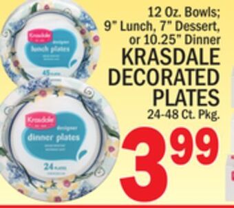 C Town Krasdale decorated plates 24-48 ct. pkg. offer