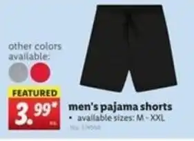 Lidl Men's Pajama Shorts offer