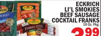 C Town Eckrich li'l smokies beef sausage cocktail franks offer
