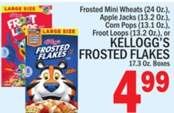 C Town Kellogg's frosted flakes 17.3 oz. boxes offer