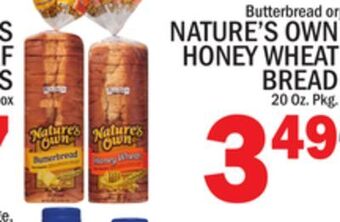 C Town Nature's own honey wheat bread offer