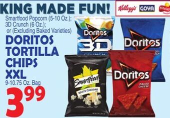 Bravo Supermarkets Doritos tortilla chips xxl 9-10.75 oz. bag offer