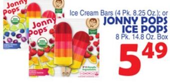Bravo Supermarkets Jonny pops ice pops 8 pk. 14.8 oz. box offer