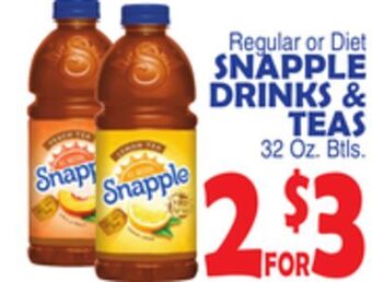 Bravo Supermarkets Snapple drinks & teas offer
