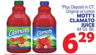 Bravo Supermarkets Mott's clamato juice offer