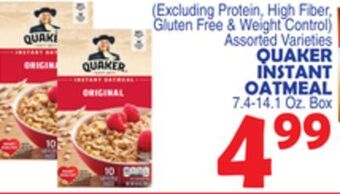 Bravo Supermarkets Quaker instant oatmeal offer