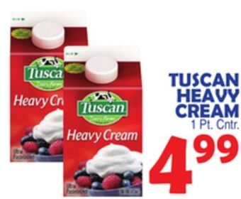 Bravo Supermarkets Tuscan heavy cream offer