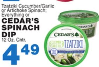 Bravo Supermarkets Cedar's spinach dip offer