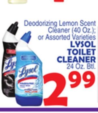 Bravo Supermarkets Lysol toilet cleaner 24 oz. btl. offer