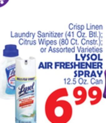 Bravo Supermarkets Lysol air freshener spray 12.5 oz. can offer
