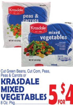 Bravo Supermarkets Krasdale mixed vegetables offer