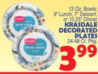 Bravo Supermarkets Krasdale decorated plates 24-48 ct. pkg. offer