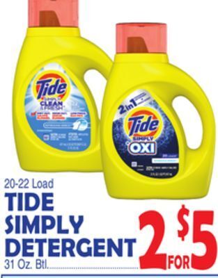 Bravo Supermarkets Tide simply detergent offer