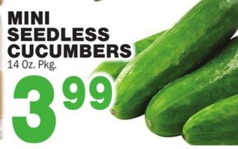 Bravo Supermarkets Mini seedless cucumbers offer