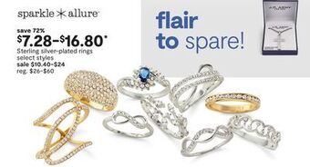 JC Penney Sterling silver-plated rings offer