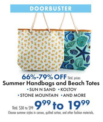 Boscov's Summer handbags and beach totes offer