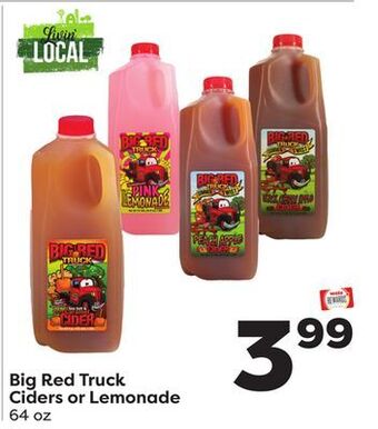 Weis Markets Big red truck ciders or lemonade offer