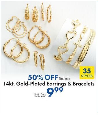 Boscov's Gold-plated earrings & bracelets offer