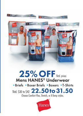 Boscov's Mens hanes® underwear offer