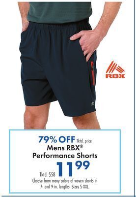 Boscov's Mens rbx® performance shorts offer