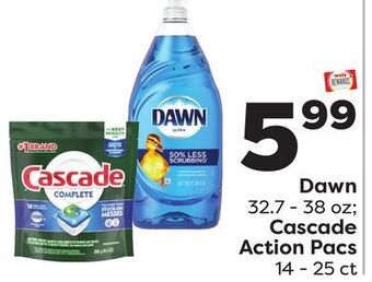 Weis Markets Dawn 32.7-38 oz cascade action pacs 14-25 ct offer