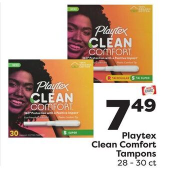 Weis Markets Playtex clean comfort tampons offer