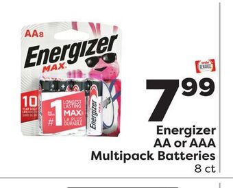 Weis Markets Energizer aa or aaa multipack batteries offer