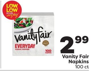 Weis Markets Vanity fair napkins offer