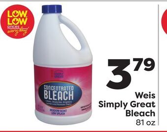 Weis Markets Weis simply great bleach offer