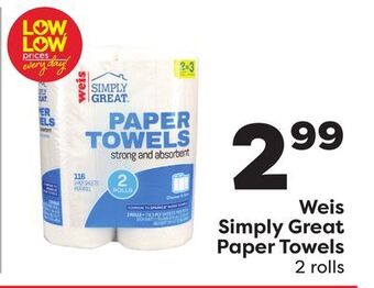 Weis Markets Weis simply great paper towels offer