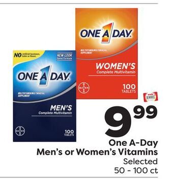 Weis Markets One a-day men's or women's vitamins offer