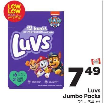 Weis Markets Luvs jumbo packs offer