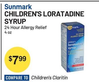 Health Mart Sunmark children's loratadine syrup offer